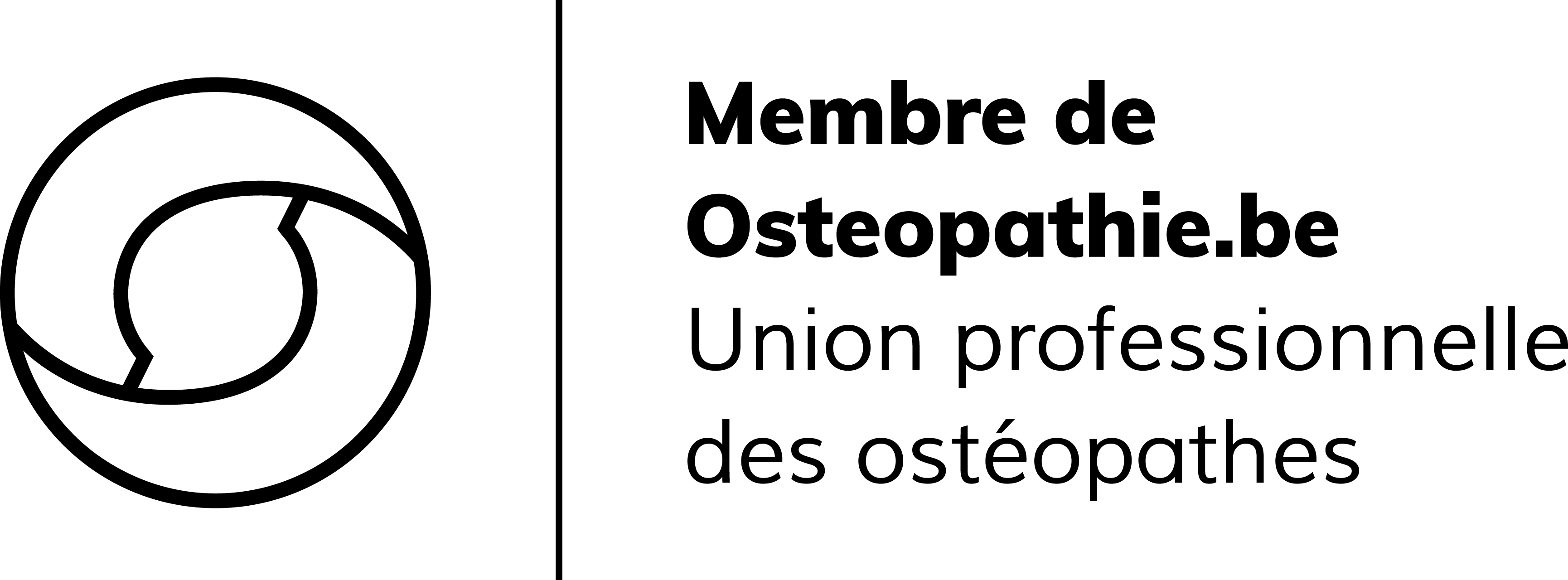 Logo de l'union professionnelle des ostéopathes. Ce logo certifie que Timothée Boland est membre de Osteopathie.be